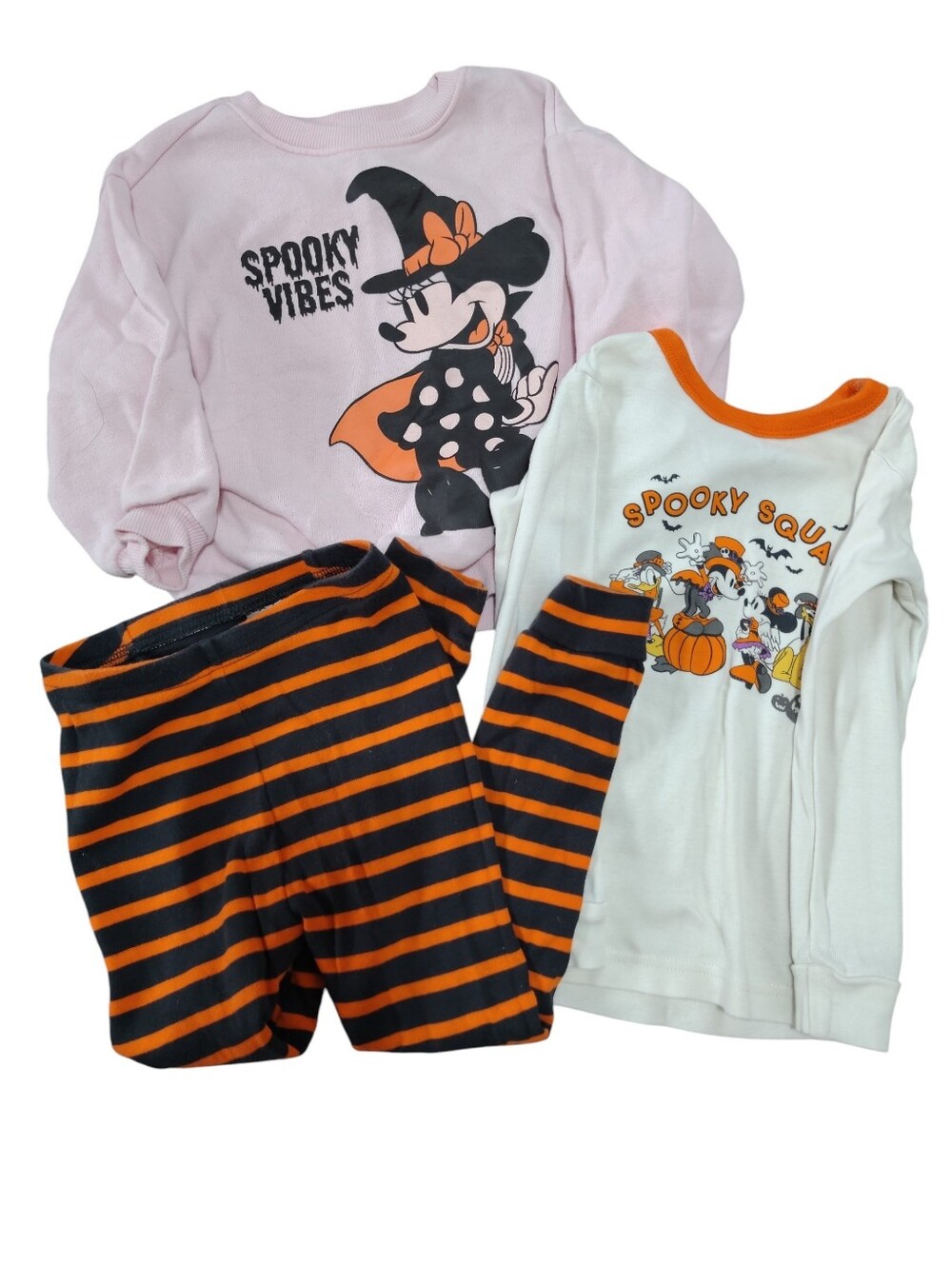 Gap Disney Halloween Outfit Lot 4T Mickey Spooky Squad & Minnie Sweatshirt Set